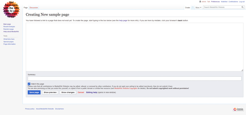 MediaWiki Page Editor 