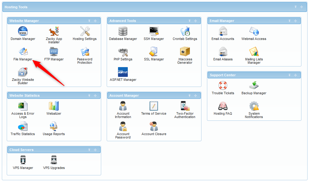 AwardSpace Hosting Panel FIle Manager