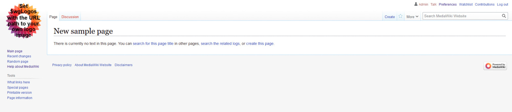 MediaWiki Search Results for a New Page