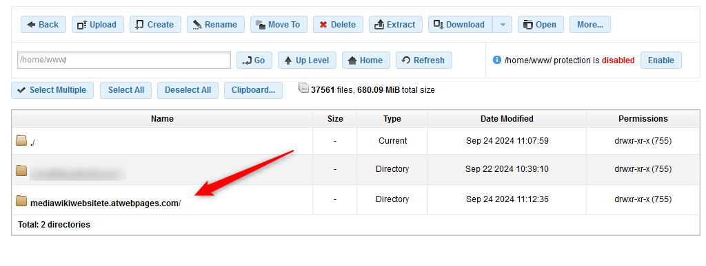 MediaWiki website root folder